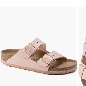 Birkenstock Arizona Canvas Slide Sandal size 39 soft pink